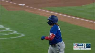 [Highlight] [Highlight] Vladdy crushes a 9th inning home run for the second night in a row, reaching 100 RBIs on the season and becoming the youngest Blue Jay with 100 RBIs in franchise history