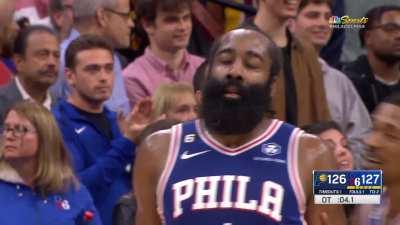 [Highlight] James Harden gets the game-saving block on Bennedict Mathurin!