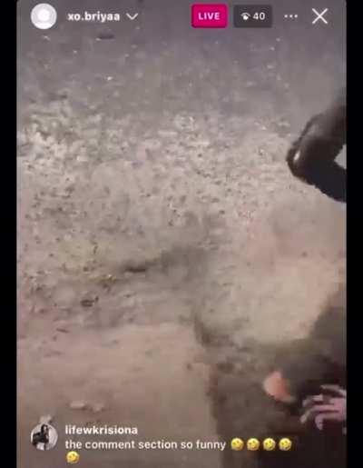 😭😭😭why she just standing on her face like that this is a violation 