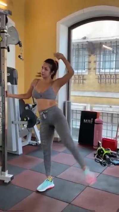 Malaika Arora Ass and cleavage during her workout sessions...