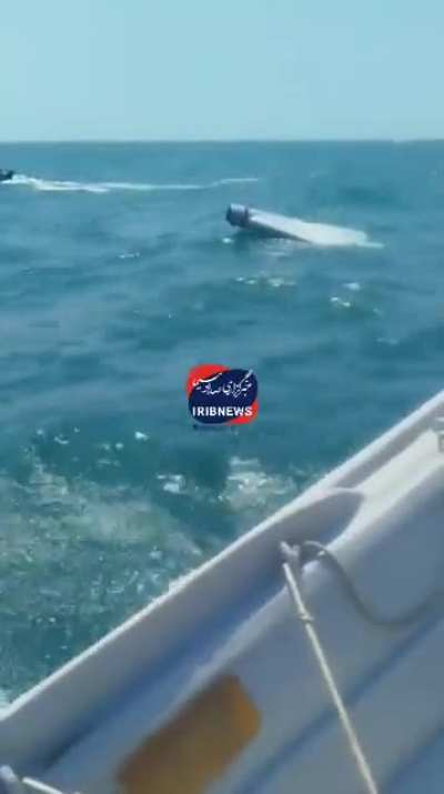 One of the American kamikaze UAVs LUCAS is floating in the Persian Gulf.
