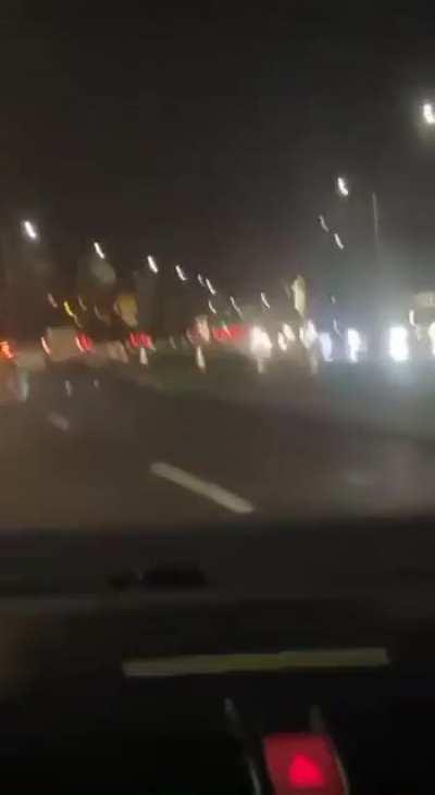 Idiots taking chase around Tallaght bypass down wrong side off road