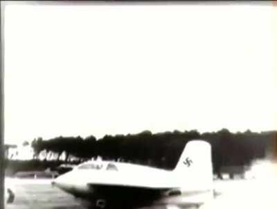 Test flight of a Messerschmitt Me-163 Komet, note the early GoPro model on the pilot's head. Peenemunde, July 1943.
