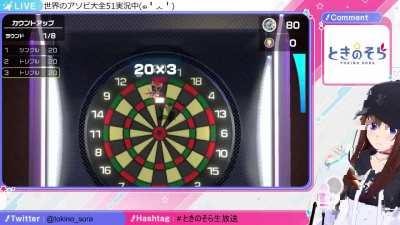 Sora-Chan's Super Cute Arm Movements While Playing Darts