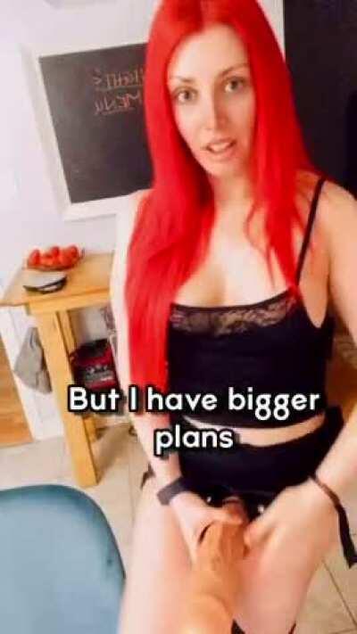 Yes, you CAN take the big one. You’re going to. You’re going to take it infront of all my friends while you leak out of your tiny little cage