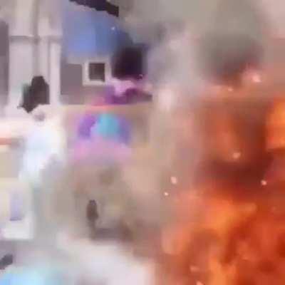 Minnie mouse was then locked up for arson.