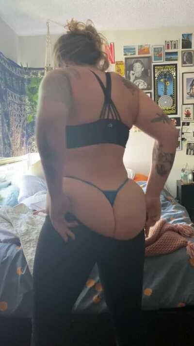 The daily struggle of forcing my ass into workout tights