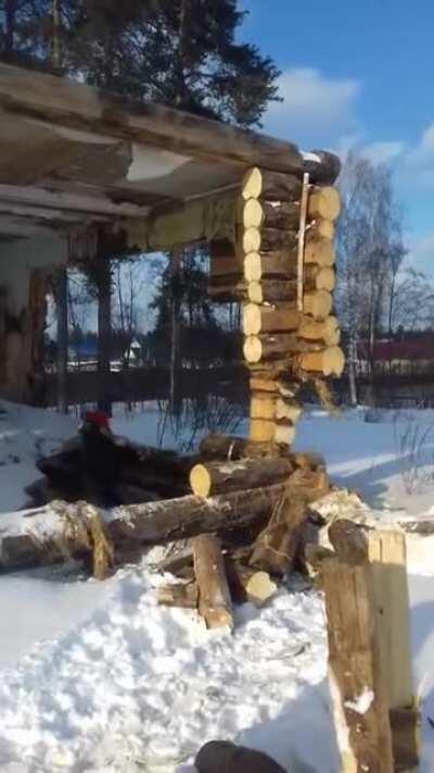 Taking down a porch - Yosemite Sam style