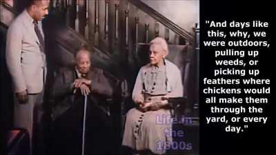 Two former slaves, born in 1842 and 1852, talk about the 1850s (Colourised and upscaled to 60 fps)