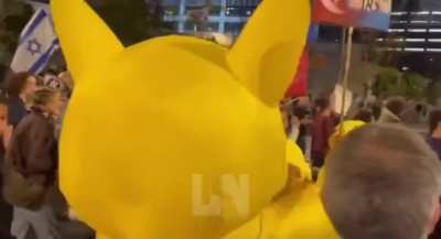 Pikachu was spotted at large anti-Netanyahu protests in Israel.