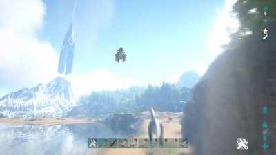 [Ark] Spawned a hilariously high level Ankylo, flew so high that god himself smote me