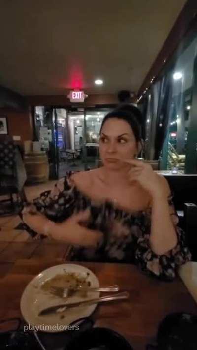 We thought nobody noticed , until the gentleman behind us raised their glasses and smiled at me...