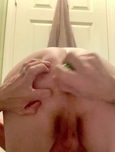 Working my hole with my balls along for the ride!!