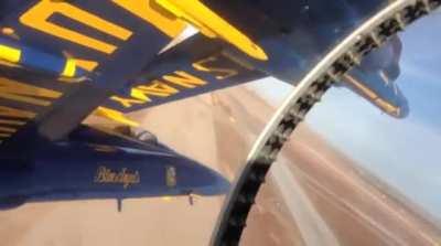 Blue Angels pilot perspective during formation.