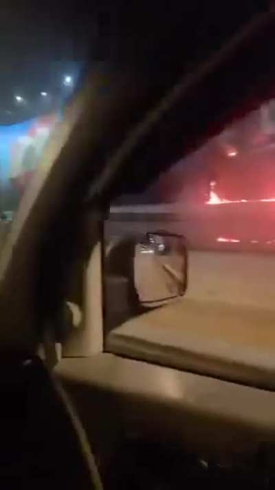 Unknown individuals set fire to a banner supporting the Lebanese Army