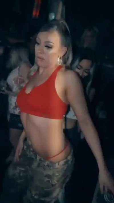 Dancing on her friend 