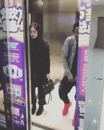 Dancing in the elevator
