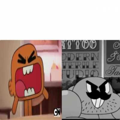 Average fan vs average enjoyer gumball edition meme format