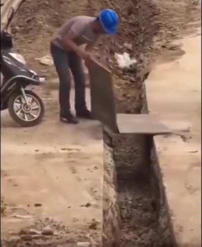 To ride over a hole in the road