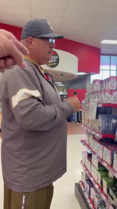 Man-child caught ruining collectible cards packs right off the rack