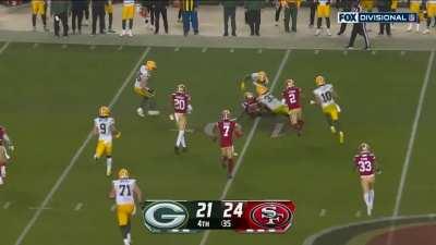 Dre Greenlaw picks off Jordan Love to seal the win for the 49ers who advance to the NFC Title game!