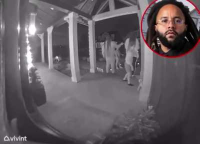 Woman racially profiles a man driving into his own driveway 