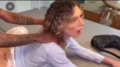 Petite soft booty pawg taking backshots from a BBC