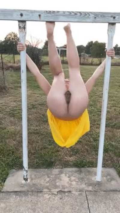 Hairy pie and a dress. Best combo