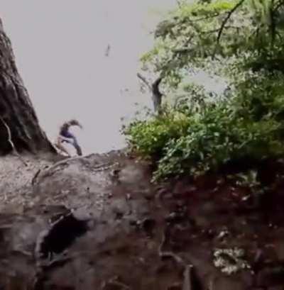 rope swing gone wrong.
