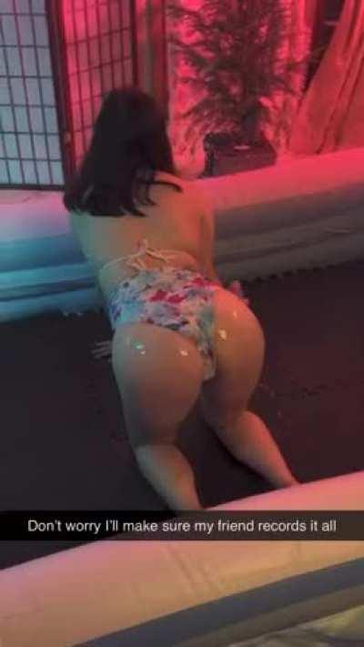 Your girlfriend gets destroyed at oil wrestling by your bully