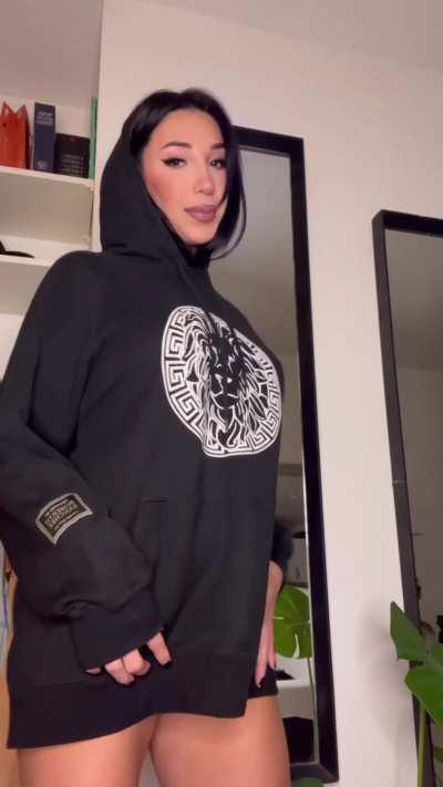 I have a surprise for you under my hoodie