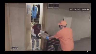 Security footage of me ordering pizza