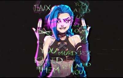 Made an animated wallpaper of Jinx with wallpaper engine