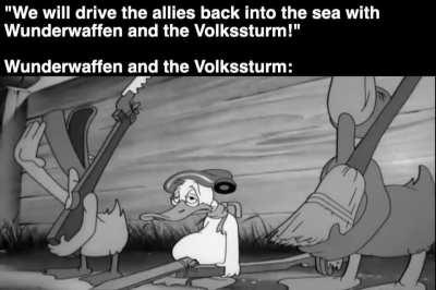 Funny history meme with actual WWII footage.