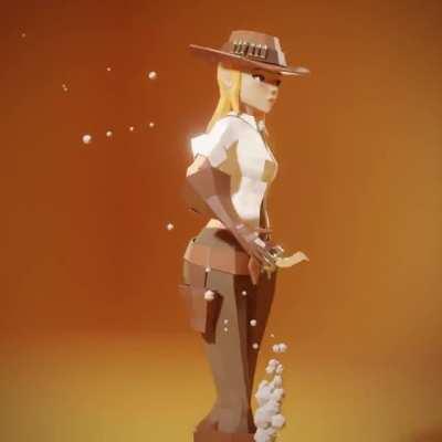 Lowpoly cowgirl: updated camera + SFX