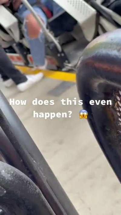 This is why they tell you to keep hands and feet inside at all times