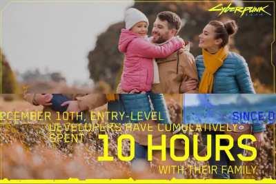 Cyberpunk By Numbers: CDPR Developers have spent 10 HOURS together with their family!