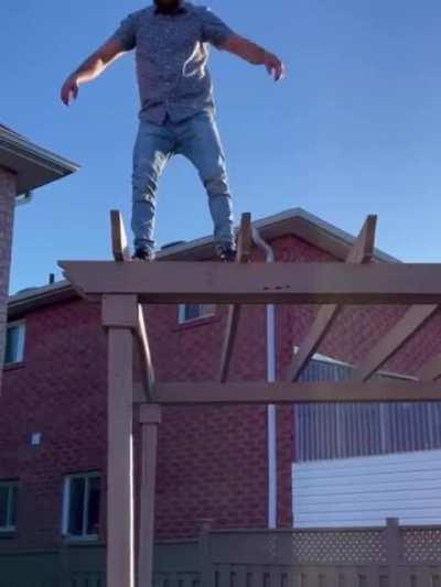 Doing handstand to show off