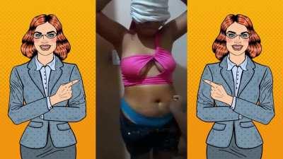 El ombligo de es cosquilleado por su amiga, belly button finger tickle massage.

