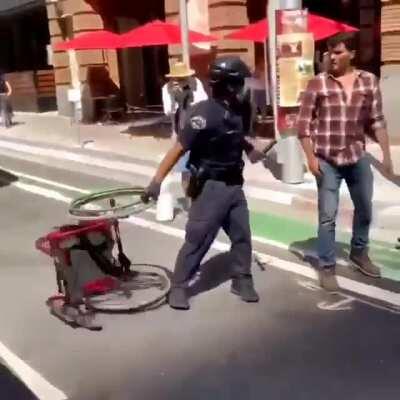 Gangs of LAPD Beating Up Peaceful Wheelchaired- Protestor