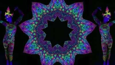 Jacqueline- nude glowing human kaleidoscope