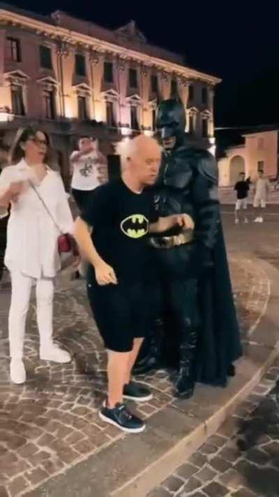 Bruce Wayne would totally go out of his way to make someone's day like this. 