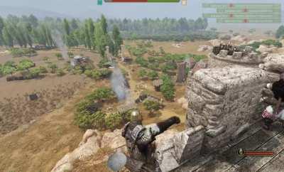 The trebuchet is for destroying walls not making headshots! Trebuchet operator: Hold my grain