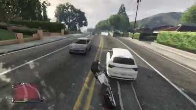 What do you get when you hit an atheist biker? A sudden and extreme conversion.