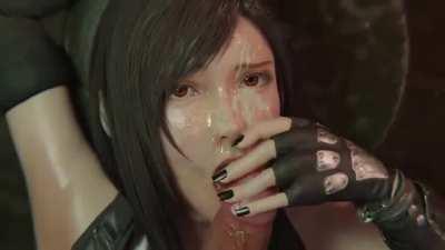 Tifa has her pretty face covered in cum (BulgingSenpai) [Final Fantasy 7]
