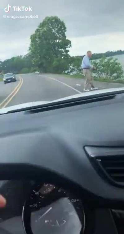 He's a little confused but he got the spirit