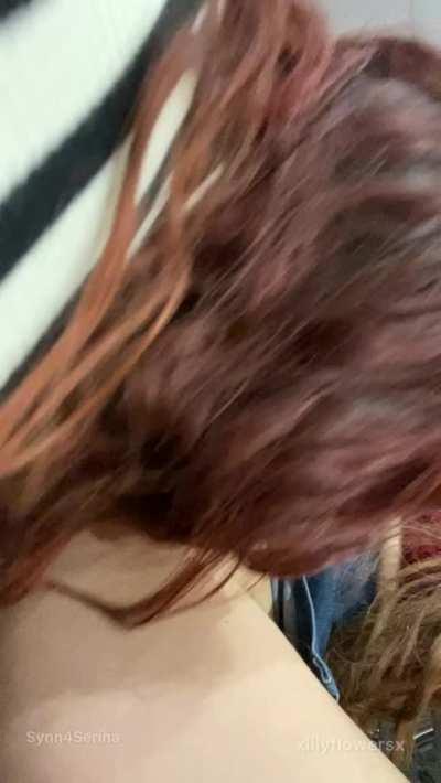 Getting my pussy eaten in the middle of the mall