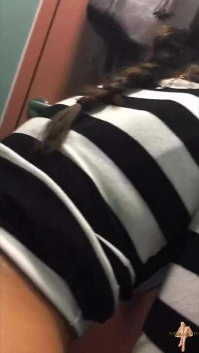 Sneaky fuck on emergency exit in a mall