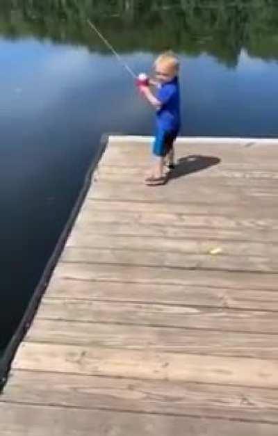 Not even a peep as he walked to the edge