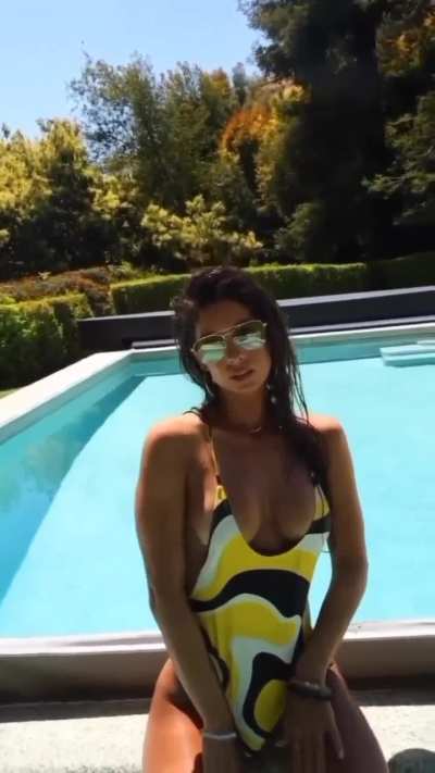 Ali Lee being sexy by the pool